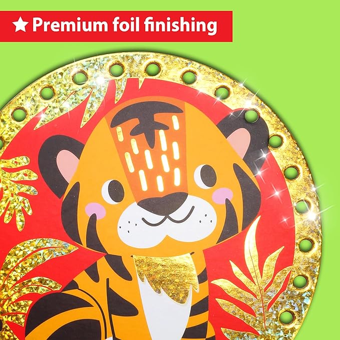 EZCRA Lacing Cards for Kids Ages 3-5 - 5 Pcs Animal Theme with Colorful Laces - Craft Kit for Kids DIY Activity Set - Fine Motor Skills Toys and Preschool Learning Activities