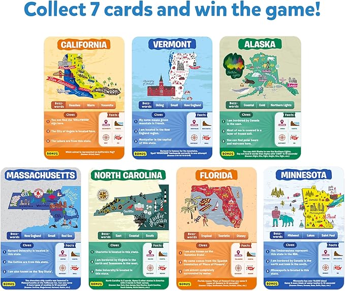 Skillmatics Guess in 10 States of America, Educational Travel Toys for Boys, Girls, and Kids Who Love Card Games, Board Games, Geography and History, Gifts for Ages 8, 9, 10 and Up