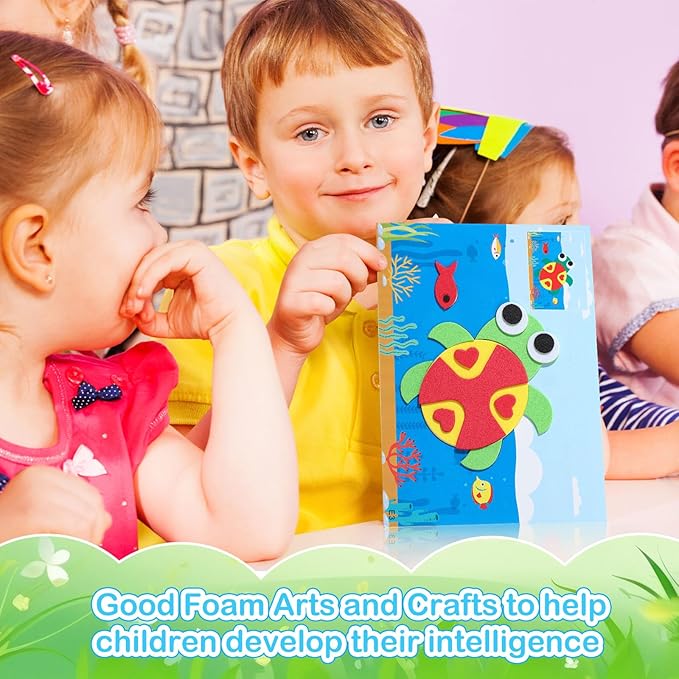 Wovnet 20 Pcs Foam Arts and Crafts for Kids 3-7 Years 3D EVA Foam DIY Craft Kits for Children Aged 3-7, Ideal for Classroom Activities, Drawing, and Creative Projects; Gifts for Boys and Girls