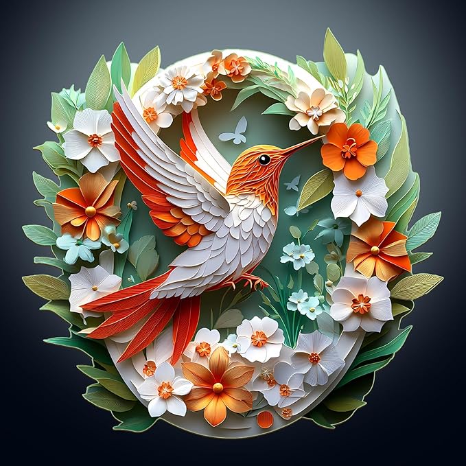 Wooden Puzzles for Adults, Wooden Jigsaw Puzzles for Adults Kids, Paper Carving Hummingbird Unique Shaped Wood Puzzles Adult, Creative Birthday Gifts for Friends Family Game(11.4 * 11.1in 195pcs)