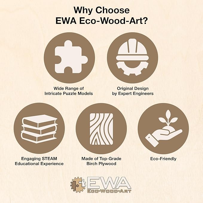 EWA Eco-Wood-Art - Wooden Puzzles for Interior and Design - World map - Souvenir, Gift, Kitchen, Home Decor, Interior (Smoky Dreams 126 Pieces)