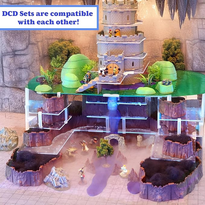 Dirt Cheap Dungeons Affordable Modular TTRPG Terrain Set ∣ Injection-Molded for Superior Durability ∣ Easy Storage & Recycled Material D&D Tiles ∣ Baron Keep Castle Set