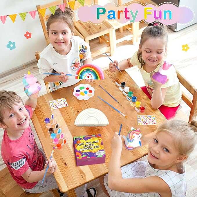dededa Paint Your Own Unicorn & Rainbow Night Light Art Kit, Arts and Crafts for Kids Ages 4-8,Unicorn Toys Unicorns Gifts for Girls Ages 6-8 Painting Kit for Kids 8 9 10 11 12+