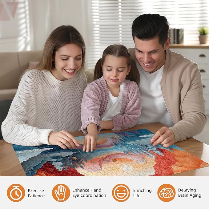 1000 Pieces Jigsaw Puzzle for Adults - Dreamy Glacier Sunrise Landscape - Challenging Puzzle with Fantasy Colors for Relaxing Family Fun (19.7x27.6 in)