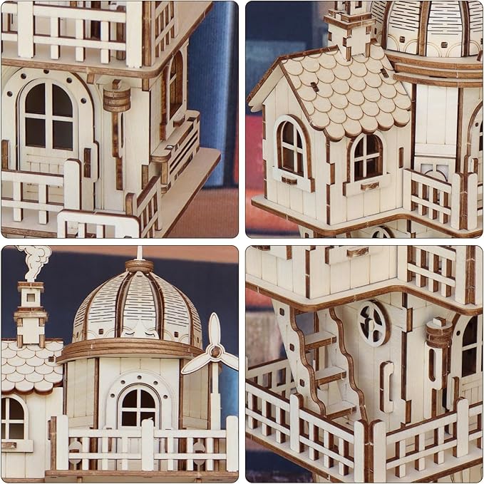 3D Wooden Puzzle for Adults, DIY Circular Treehouse Model, Creative Assembly Model Building for Adults, DIY Assembly Puzzle, Woodcraft Kit for Christmas Day