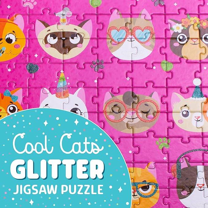 Chuckle & Roar Educational Jigsaw 100 PC Puzzle Cool Cats Edition