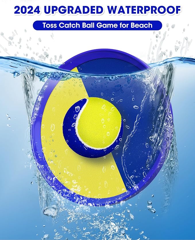 Aywewii Toss and Catch Ball Game Outdoor Toys for Kids Pool Toys Beach Balls Outdoor Yard Games Ball Catch Paddle Set for 3 4 5 6 7 8 9 10 Year Old Easter Basket Gifts