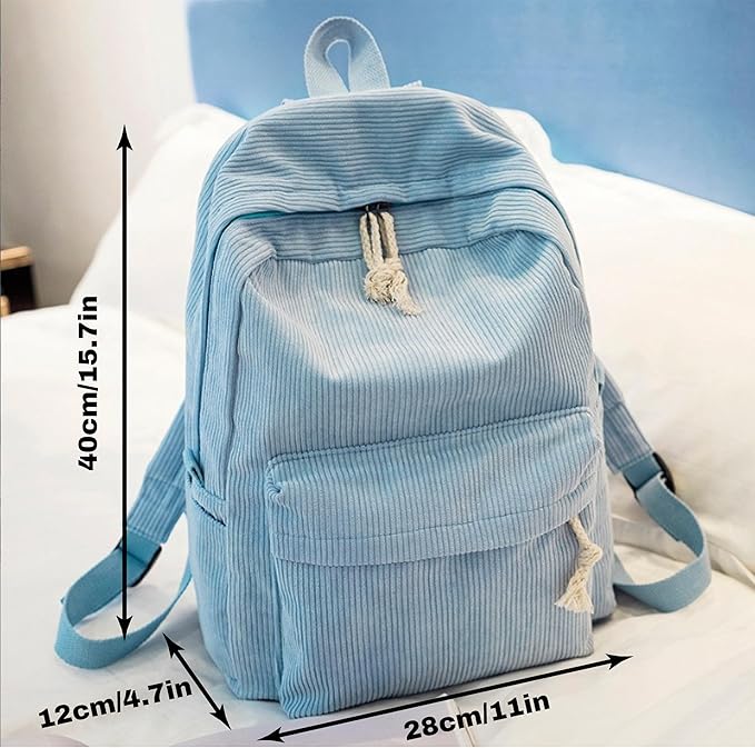 Personalized Corduroy Backpack for School Girls & Boys, Custom Name School Bag with Cotton Rope Woven, Customize Monogram Book Bag for Toddlers and Kids, Back to School Gifts