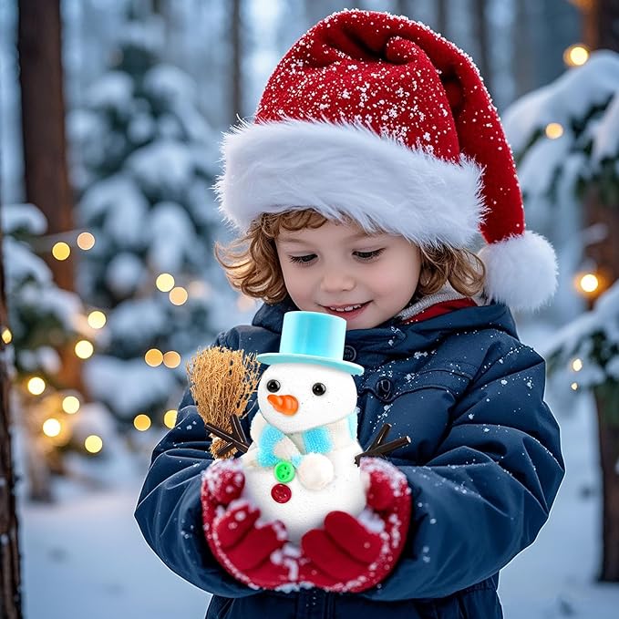 SpringFlower 12 Pack Christmas Craft, DIY Snowman Kit for Kids, Snowman Kit Indoor Decorations, Xmas Craft Xmas Activities Party Supply for Classroom School Home, Christmas Gift for Kids