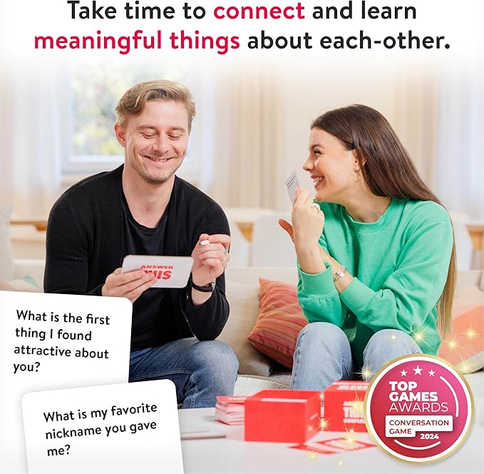 Answer This - Do You Really Know Your Partner? - Couples Game for Adults - 150 Fun & Interactive Conversation Cards for Date Night, Game Night or Valentines – Great Anniversary or Engagement Gift