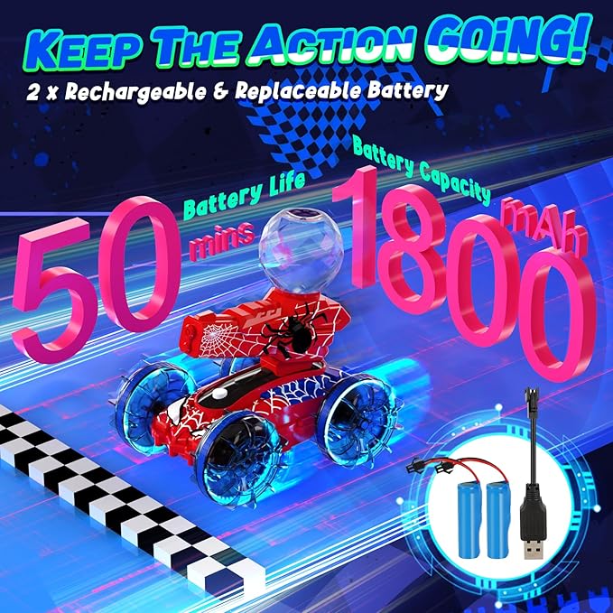 Amphibious Remote Control Car with Water Gun, Waterproof Spider RC Cars & RC Boat for Kids, Pool & Beach Water Toys for Summer Outdoor Play 3 4 5 6 7 8 9 Years Old Boy Gift