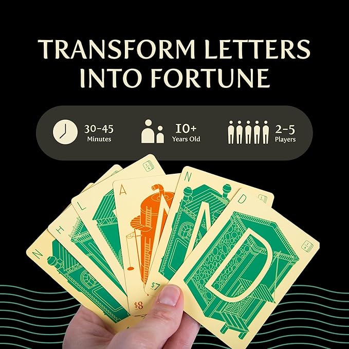 Letter Tycoon: Mensa Select Word-Building Strategy Game for Families and Friends, Ages 10+, 2-5 Players