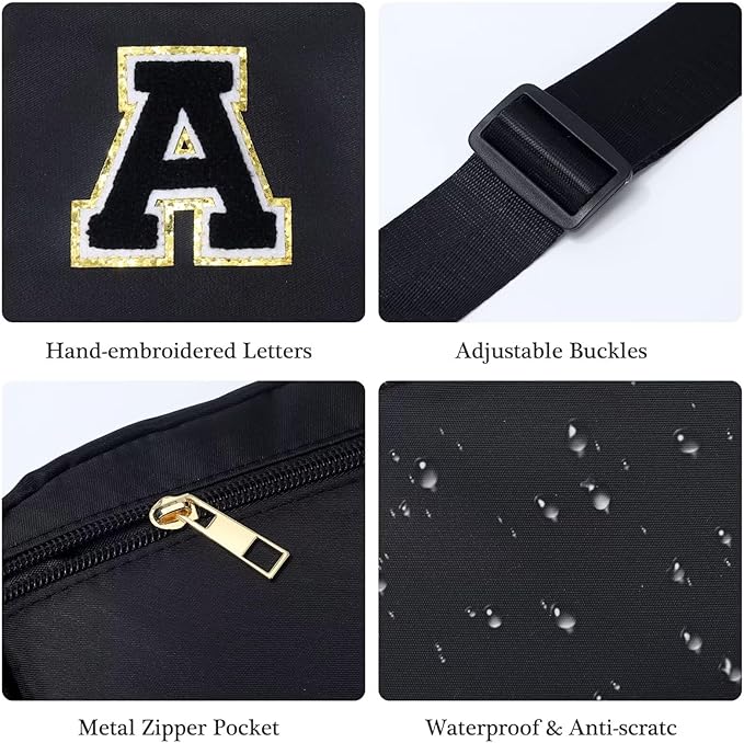 YOOLIFE Sisters Gifts from Sister - Sister Birthday Gifts, Big Sister Gifts Black Initial Crossbody Bag Belt Bag for Sister Z