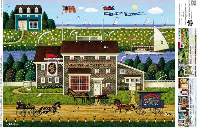 Buffalo Games - Charles Wysocki - Red Whale Inn - 1000 Piece Jigsaw Puzzle for Adults -Challenging Puzzle Perfect for Game Nights - Finished Size is 26.75 x 19.75