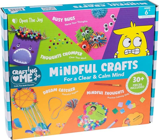 Open The Joy Mindful Crafts Kit for Kids - DIY Emotional Regulation Activities, Calming Tools, Stress Relief, and Mindfulness Art Projects for Children Ages 4 and Up
