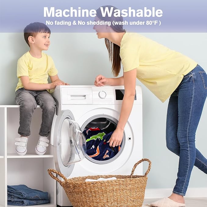 Dinosaur Toys Gifts for Boys Girls - Glow in The Dark Dino Blanket Best Christmas Birthday Valentines Easter Decor Presents for Kids Adults Women Mom Dad Child Teen Son Nephew Soft Plush Throw 60"x80"