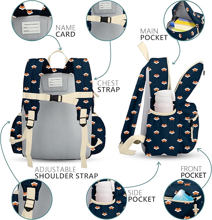 Corduroy Toddler Backpack for Boys 2-5: Preschool Backpack for Girls - Cute Kids Backpack 13.5" H Fit Folder