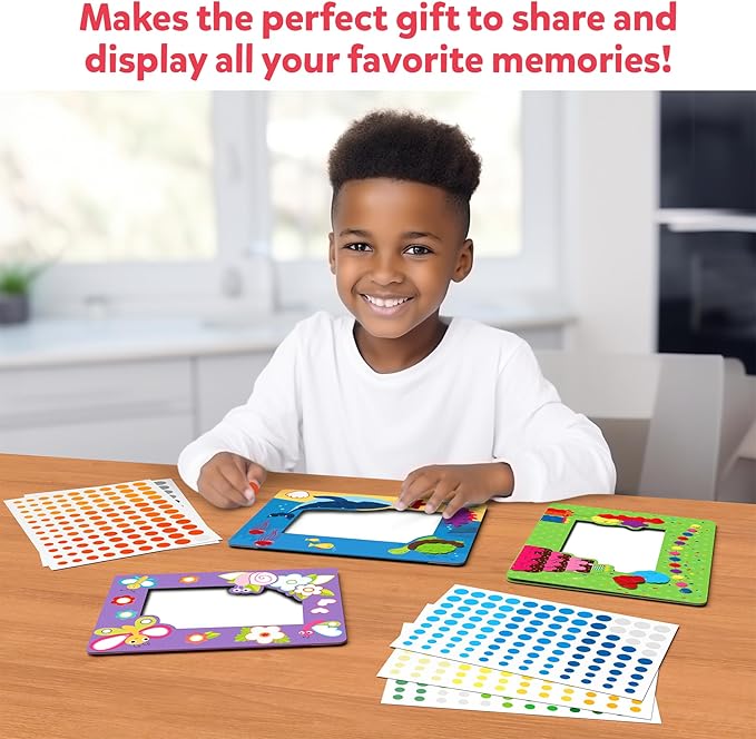 Skillmatics Dot It Sticker Art - Photo Frames, Mess-Free Fun for Kids, 500+ Stickers, Craft Kits, DIY Scrapbooking Activity, Travel Toys, Gifts for Boys & Girls Ages 3, 4, 5, 6, 7