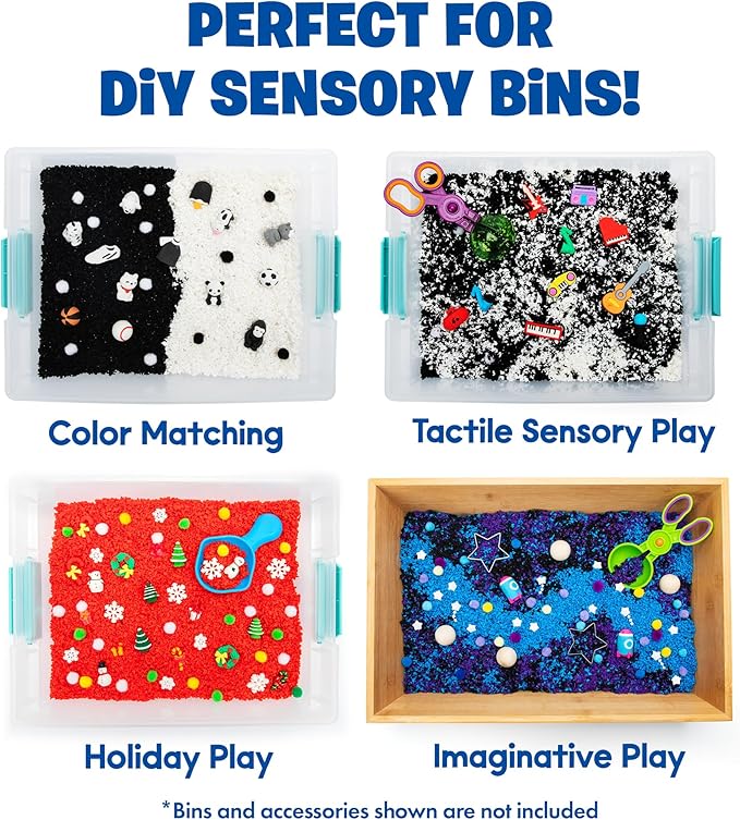 Educational Insights Pluffle® Black & White 2-Pack - Sensory Bin Foam Set, No Mess Alternative to Sand Toys & Slime for Toddlers, Fun Sensory Table Filler for Home or Classroom, Gift for Kids Ages 3+