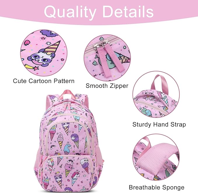 CLUCI Kids Backpack for Girls Bookbags Preschool Backpack Toddler Daycare School Bag Elementary Kindergarten Lightweight Waterproof Pink Unicorn