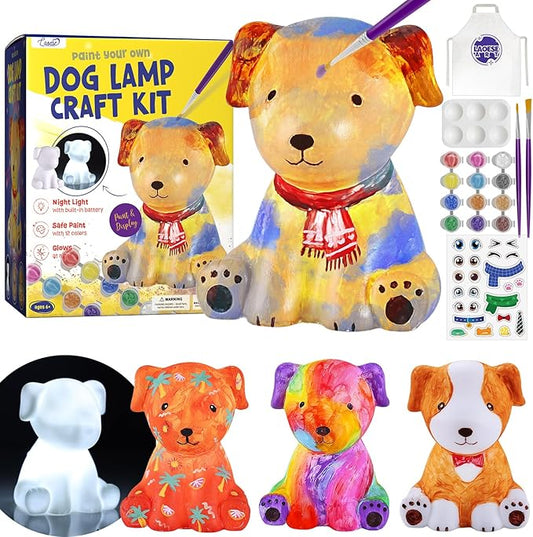 Paint Your Own Dog Lamp Kit, Art Supplies Painting Kits for Kids, Arts and Crafts for Kids Ages 8-12, Dog Toys Girls Boys Halloween Birthday Christmas Gifts Ages 3 4 5 6 7 8 9 10 11 12+