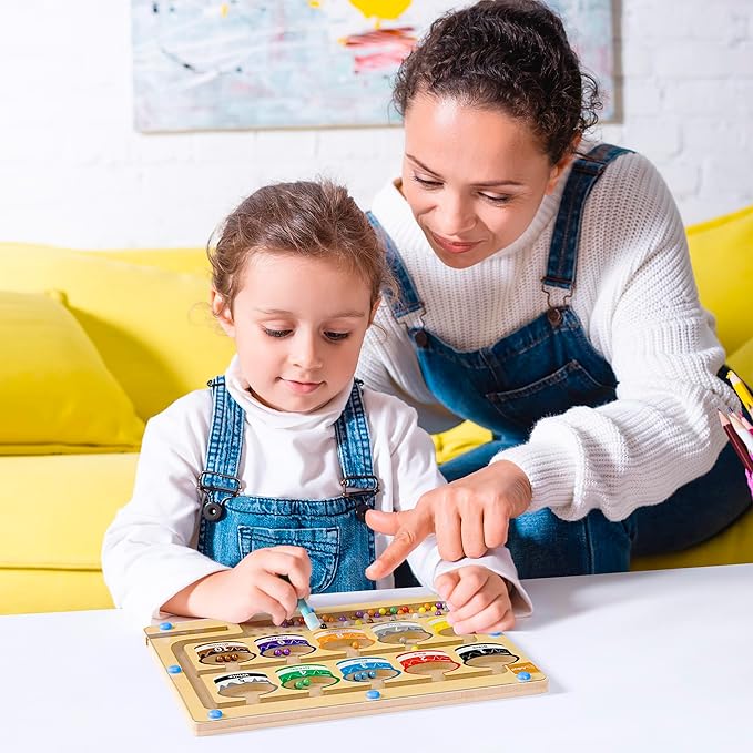 Magnetic Numbers Maze Toy - Eco-Friendly Material - Color Maze Sorting Game Toy - Educational Fine Maze Motor Skills Toys - Suitable for Boys and Girls - Multicolor (10 x 0.98 x 8 inches)