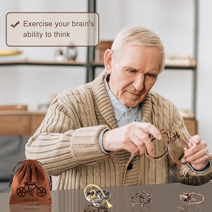 9pcs Metal Puzzle for Adult Disentanglement Puzzles Lock Puzzle Games Set Gift for Adults Teenagers