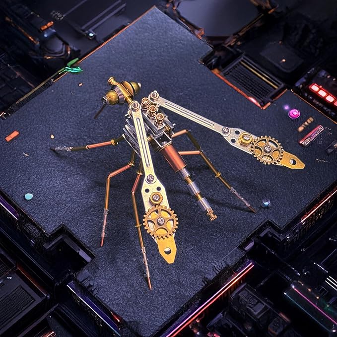 Steampunk Metal Insect Bug Mechanical Steampunk Sculpture Steampunk Mechanical Insect Clockwork 3D Steampunk Metal Puzzle Kits for Adults (Mechanical Mosquito Y)