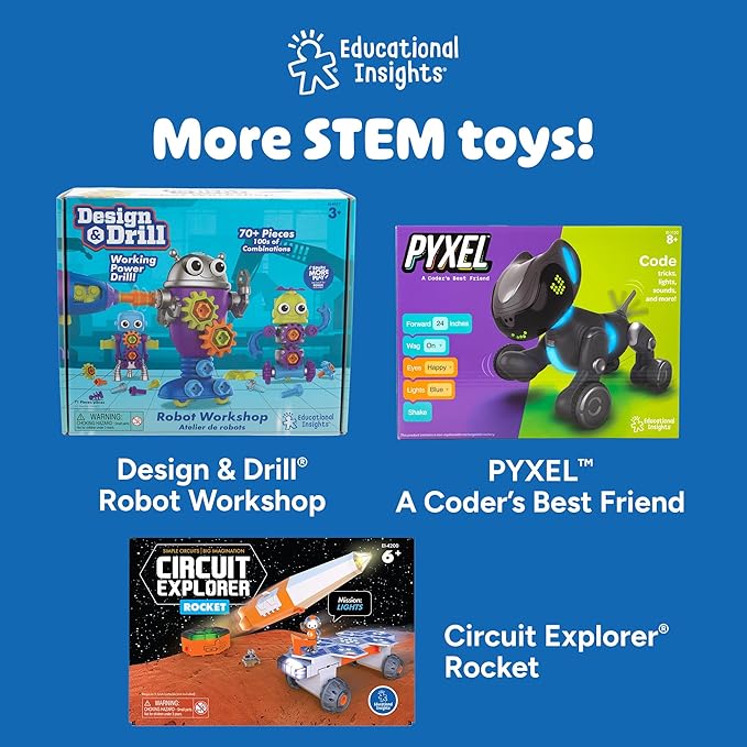 Educational Insights Design & Drill Adventure Circuits, STEM Toy, 63 Pieces, Ages 5+