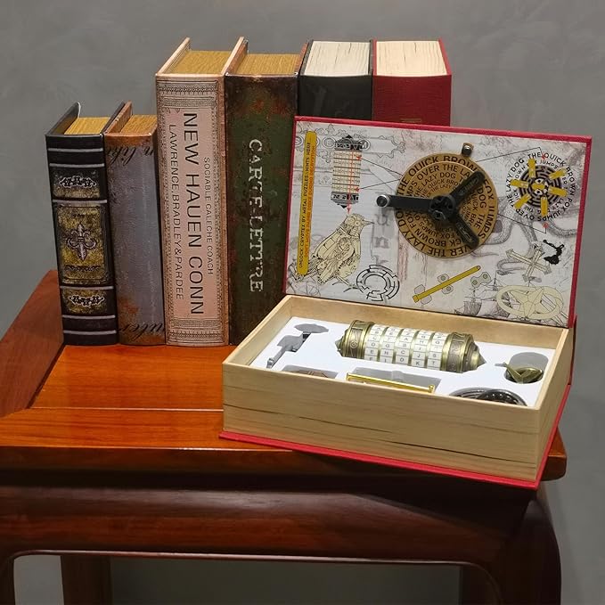 Da Vinci Code Mini Cryptex Metal Puzzle Box Set - 6PCS 3D Brain Teasers Party Game, Interlocking Lock IQ Challenge for Adults Teens (Classic)