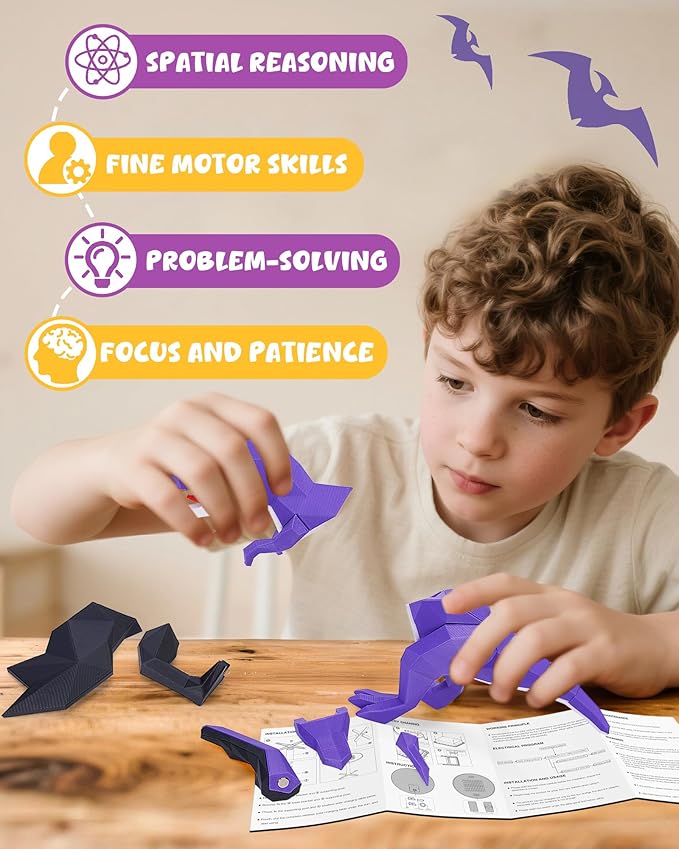 2 Pack Magnetic Dinosaur Building Blocks Take Apart Toys, 3D Printed Dinosaur Toys for Kids 5-7 Stem Fine Motor Skills, Educational Dino Building Sets Ideal