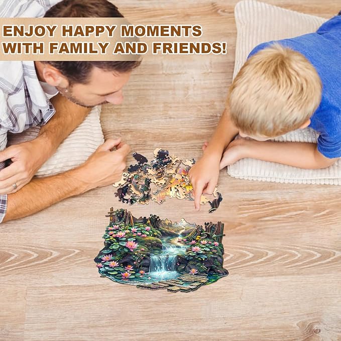 Wooden Puzzles for Adults - 200 Pieces Wooden Puzzle Barrel of Summer - Unique Animal Shape Wood Cut Puzzles - Eco-Friendly Home Office Decor (M-11.4 * 11.3in)