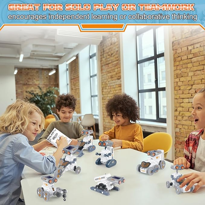 14-in-1 Solar Robot Building Kit STEM Gift for Kids Ages 8-13, 191 Pcs DIY Engineering Science Educational Robotic Toys, Solar Powered Educational Robotics for Boys & Girls