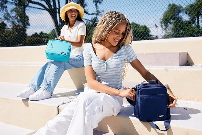 PackIt Freezable Classic Lunch Box, City Charcoal, Built with EcoFreeze® Technology, Collapsible, Reusable, Zip Closure With Front Pocket and Buckle Handle, For Work Lunch