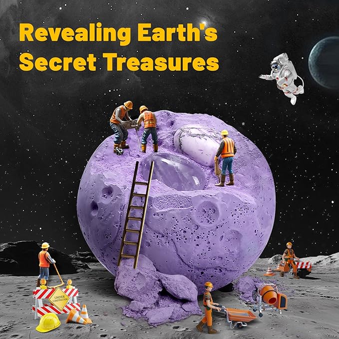 Gemstones Dig Kit, Science Kit for Kids, Dig up 15 Real Gems & Explore Solar System, STEM Educational Mining Space Toys, Archaeology Geology Science Experiments Gift for Boys&Girls Age 6-8-12