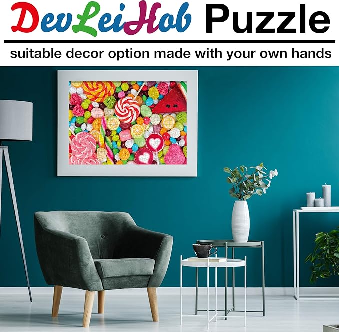 Jigsaw Puzzles 1000 Pieces for Adults and Kids Hard Puzzles Large Thousand Pieces Candy Puzzle Lollipops Board Size 27''x19''