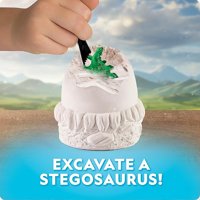 NATIONAL GEOGRAPHIC Giant Dinosaur Egg Activity Kit – 15+ Dino Crafts, Painting Cars, Clay Models, Dig Brick, Stickers & Learning Guide, Easter Basket Stuffers, Dinosaur Science Toy for Boys & Girls