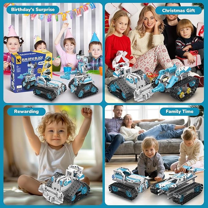 Robot Building Kit with APP/Remote Control STEM Gifts for Boys Age 8-16,Technic Coding Robotic Toys for Kids Birthday, Buildable 5in1 Models with 720 Pieces