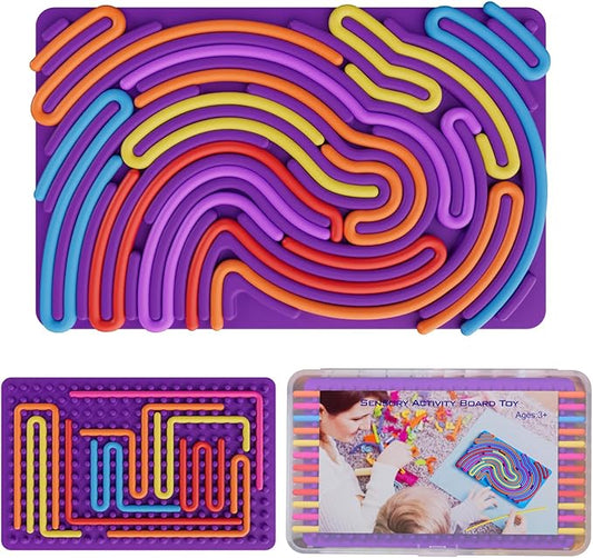 Sensory Fidget Toys for Kids Toddler Boys ,Sensory Activity Board for Stress Anxiety Autistic ADHD, Calm Down Travel Airplane Essentials Toys for 3+ Year Old, Stuffers Gift for Teen Girl