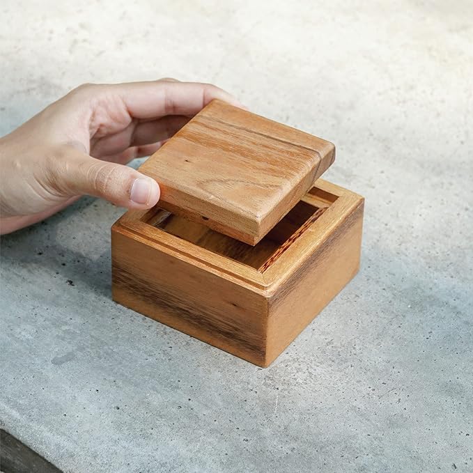 BSIRI Locked Box- Secret Box Brain Teaser Wooden Puzzle Boxes with Hidden Compartments. Ideal Mystery Jewelry, 3D Puzzle Lock, Gift Card, and Money Puzzle Box