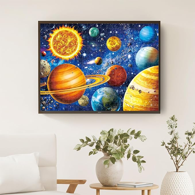 ALL4JIG Solar System Style Fun Jigsaw Puzzles for Adults and Kids, 500 Pieces, Christmas Secret Santa Gift, White Elephant Gifts, Number Partitioned for Easy Solving