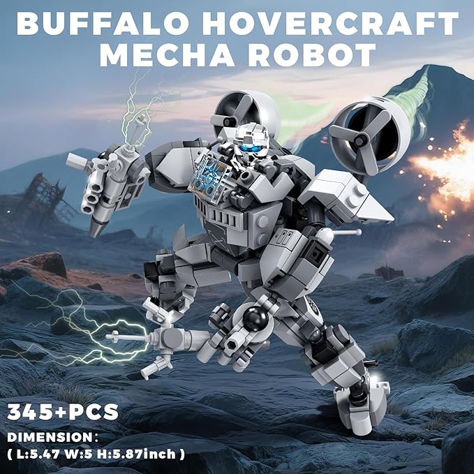 Transforming Mech Robot Building Blocks Set, 4 Kinds of Destroy Warrior City Mecha Action Figure with Weapons, Cool Creative Robots Toys Gift for Teens Boys (1448 PCS)