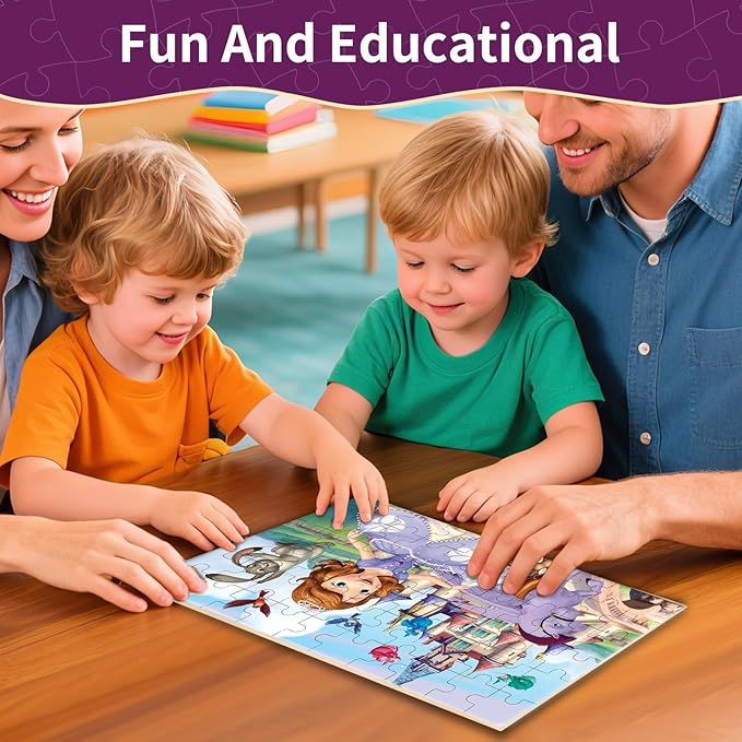 Puzzles for Kids Ages 4-6, 60 Piece Jigsaw Puzzles in Metal Box, Educational Learning Toys for Boys and Girls, Premium Puzzle Games, Kids Puzzle Gift