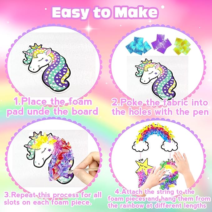 Poke-in Craft and Art Kit- Magical Dream Decor,Arts and Crafts,DIY Craft Kits,Mess-Free Fun for Kids,Art Activity Birthday Christmas Gift Ideas for Children,Toys for Girls and Boys Ages 4-10+