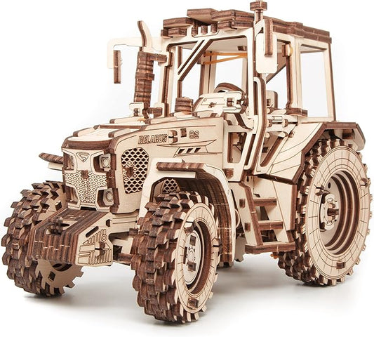 Tractor BELARUS-82 Model - Exquisite Collectible Mechanical 3D Wooden Puzzle for Adults, Perfect Shelf Display for Home or Office