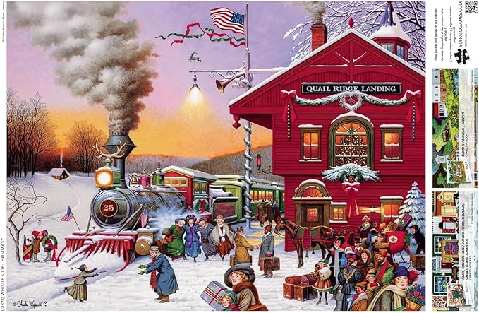 Buffalo Games - Charles Wysocki - Whistle Stop Christmas - 1000 Piece Jigsaw Puzzle for Adults -Challenging Puzzle Perfect for Game Nights - Finished Size is 26.75 x 19.75