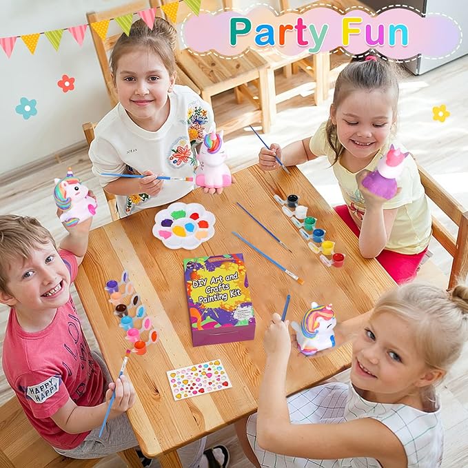 dededa Paint Your Own Unicorn Night Light Art Kit, Arts and Crafts for Kids Ages 4-8,Unicorns Gifts for Girls Painting Kit Unicorn Toys for Kids 4 5 6 7 8 9 10 11 12+ (1Pc)