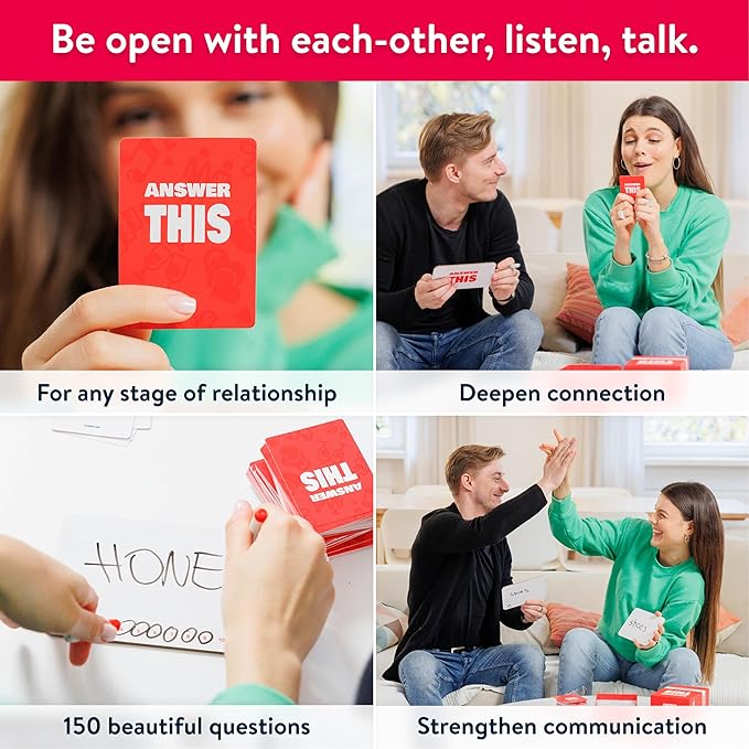Answer This - Do You Really Know Your Partner? - Couples Game for Adults - 150 Fun & Interactive Conversation Cards for Date Night, Game Night or Valentines – Great Anniversary or Engagement Gift