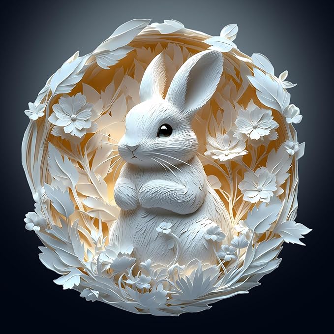 Wooden Puzzles for Adults, Bunny Puzzle, 3D Visual Effect Paper Rabbit Puzzle, Wood Puzzles Adult, Unique Animal Shape, Birthday Gifts for Friends, Home Decor (L-13.4 * 13.1in-290 pcs)