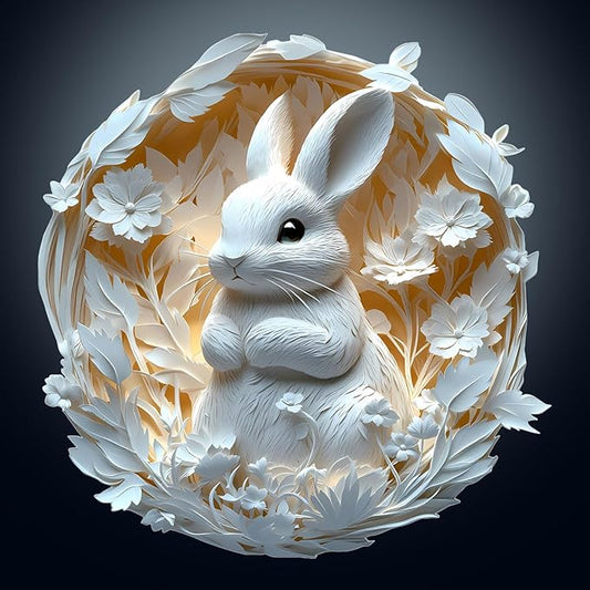 Wooden Puzzles for Adults, Bunny Puzzle, 3D Visual Effect Paper Rabbit Puzzle, Wood Puzzles Adult, Unique Animal Shape, Birthday Gifts for Family, Friends, Home Decor (M-11.4 * 11.1in-200 pcs)
